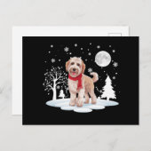 Spinone Italiano onder maanlicht Sneeuwkerst Feestdagenkaart (Voorkant / Achterkant)