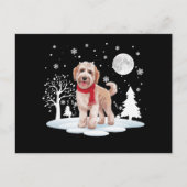 Spinone Italiano onder maanlicht Sneeuwkerst Feestdagenkaart (Voorkant)