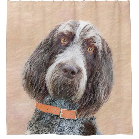 Spinone Italiano Painting - Cute Original Dog Art Douchegordijn (Voorkant)