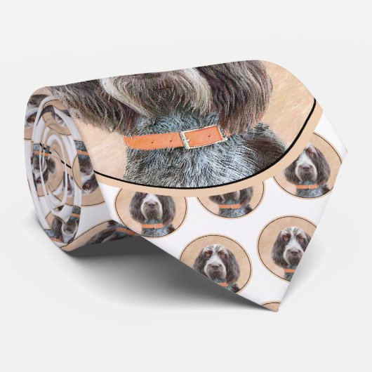 Spinone Italiano Painting - Cute Original Dog Art Stropdas (Opgerold)