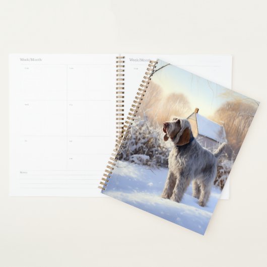 Spinone Italiano Que la neige de Noël (Devant avec enveloppe)