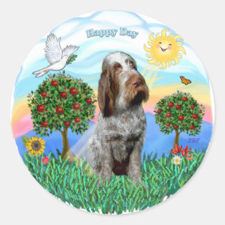 Spinone Italiano (roskam 11) Ronde Sticker