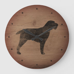 Spinone Italiano Silhouette Rustic Grote Klok