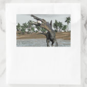 Spinosaurus dinosaur die vis eet - 3D rendering Rechthoekige Sticker (Tas)
