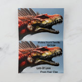 Spinosaurus Dinosaur effrayant, Carte Anniversaire (Intérieur)
