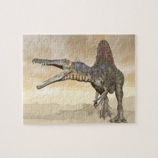 Spinosaurus dinosaur in de woestijn - 3D rendering Legpuzzel
