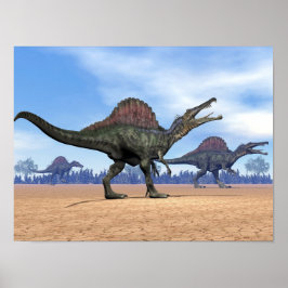 Spinosaurus dinosaurus wandeling - 3D rendering Poster