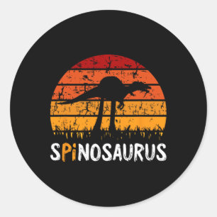 Spinosaurus Pi dag Retro Wiskunde Symbolen Onderwi Ronde Sticker