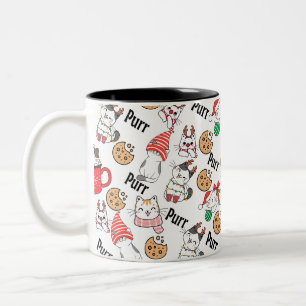 Spint Cat Christmas-Mok Tweekleurige Koffiemok
