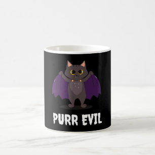 Spint de boze Funny Halloween Cat Vampire Cat Bat  Koffiemok