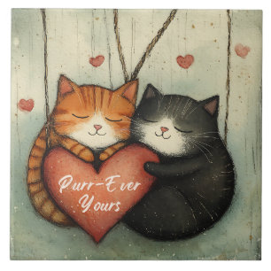 Spint-Ever Yours Kitty Cat Knuffels Geïllustreerde Tegeltje
