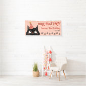 Spint-fect Black Cat Kinder Verjaardagsfeest Roze Spandoek (Insitu)