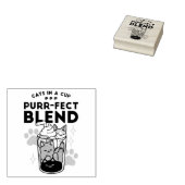 Spint-fect Blend: Kat en Koffie Kunst voor Pet Lov Rubberstempel (Gestempeld)