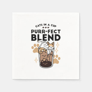 Spint-fect Blend: Kat en Koffie Kunst voor Pet Lov Servet