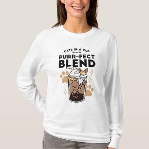 Spint-fect Blend: Kat en Koffie Kunst voor Pet Lov T-shirt