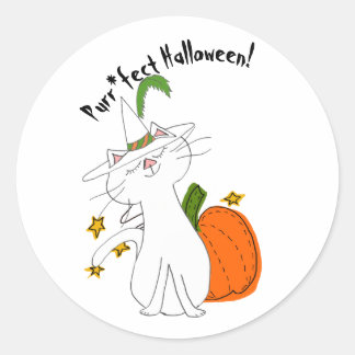 Spint*fect Cat Pumpkin Halloween Ronde Sticker