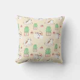 Spint-fect Doodle Pattern in Beige | Dat katteleve Kussen