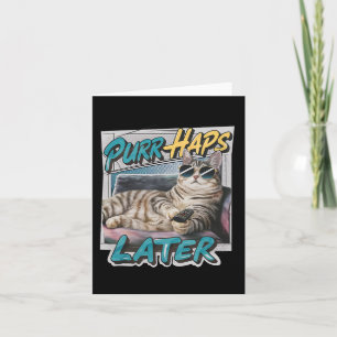 Spint-haps Later Funny Cat Lover Pun Relaxing Lazy Kaart