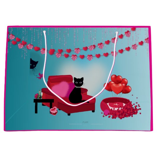 Spint Liefde - Cupido - Kat Gift Bag Groot Cadeauzakje (Voorkant)