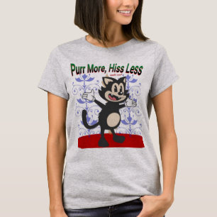Spint meer, sissen minder T-shirt – Schattige Cat