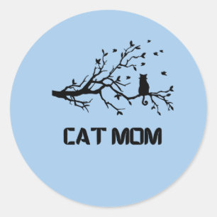 "Spint perfect trotse kattenmoeder" Ronde Sticker