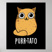 Spint-tato Funny Cat Potato Pun Dark BG Poster (Voorkant)