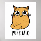 Spint-tato Funny Cat Potato Pun Poster (Voorkant)