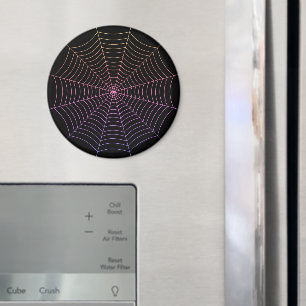 Spinweb zwart paars oranje Halloween patroon Magneet