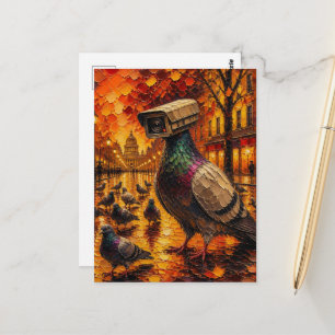 Spion Duif met Duiven Briefkaart
