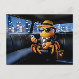 Spionagekrabbel Rid in Stretch Limo Missie Briefkaart