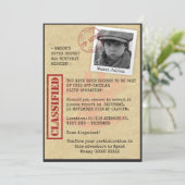 Spionnen verjaardagsfeestje kaart (Staand voorkant)