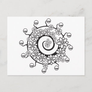 spiraal bloem tattoo ontwerp briefkaart