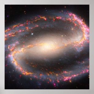 Spiraal Galaxy NGC 1300. Poster