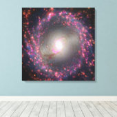 Spiraal Galaxy NGC 3351. Canvas Afdruk (Insitu (Houten vloer))