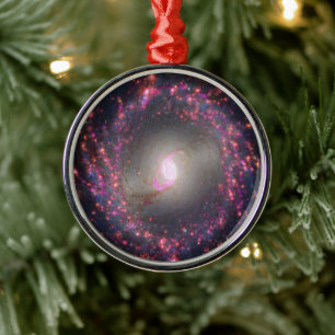 Spiraal Galaxy NGC 3351. Metalen Ornament