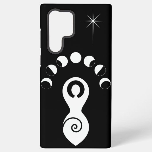 Spiraal Godin Maan faseert Zwart & Wit Samsung Galaxy Hoesje (Achterkant)