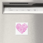 Spiraal handschrift roze hart voor Valentijnsdag Magneet (Insitu (Vaatwasser))