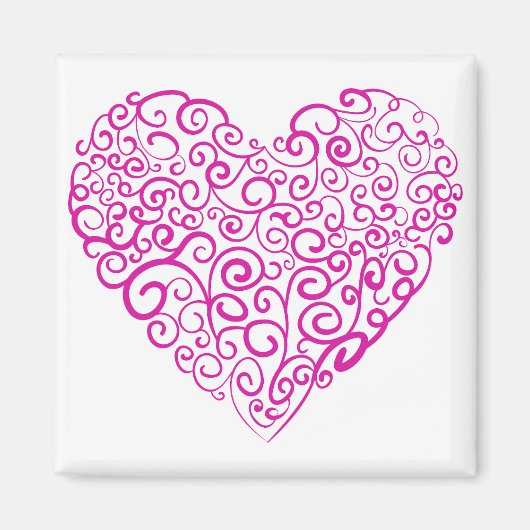 Spiraal handschrift roze hart voor Valentijnsdag Magneet (Voorkant)