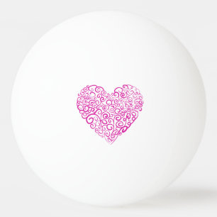 Spiraal handschrift roze hart voor Valentijnsdag Pingpongballen
