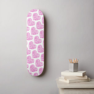 Spiraal handschrift roze hart voor Valentijnsdag Skateboard