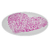 Spiraal handschrift roze hart voor Valentijnsdag Snijplank (Hoek)