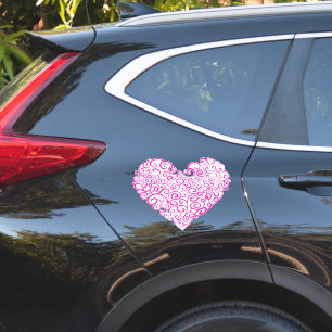 Spiraal handschrift roze hart voor Valentijnsdag Sticker