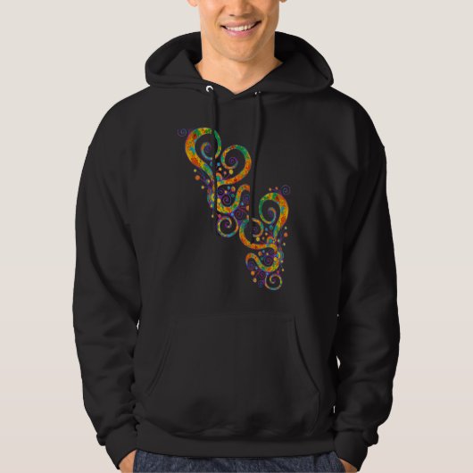 Spiraal harten hand geschilderd 2 fan plezier hoodie (Voorkant)
