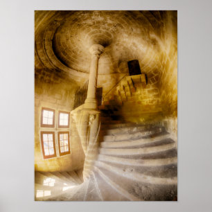 Spiraal kasteel trap, Frankrijk Poster