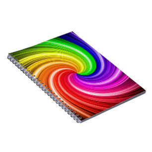 Spiraal Kleurrijke Tie Dye Regenboog Draai Kunstpa Notitieboek