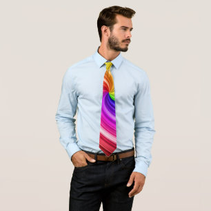 Spiraal Kleurrijke Tie Dye Regenboog Werveling Kun Stropdas