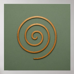 Spiraal koper op groen Poster