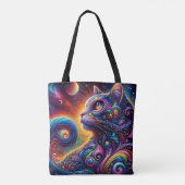 Spiraal Mystic Galaxy Rainbow Cat Draagtas (Achterkant)