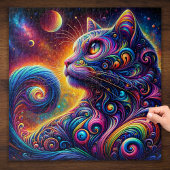 Spiraal Mystic Galaxy Rainbow Cat Legpuzzel