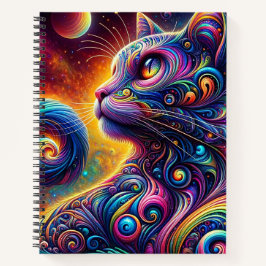 Spiraal Mystic Galaxy Rainbow Cat Notitieboek